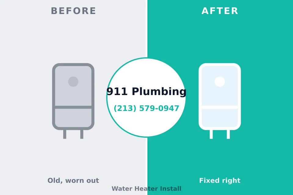Before and after: plumbing repair Muhlenberg Park, PA